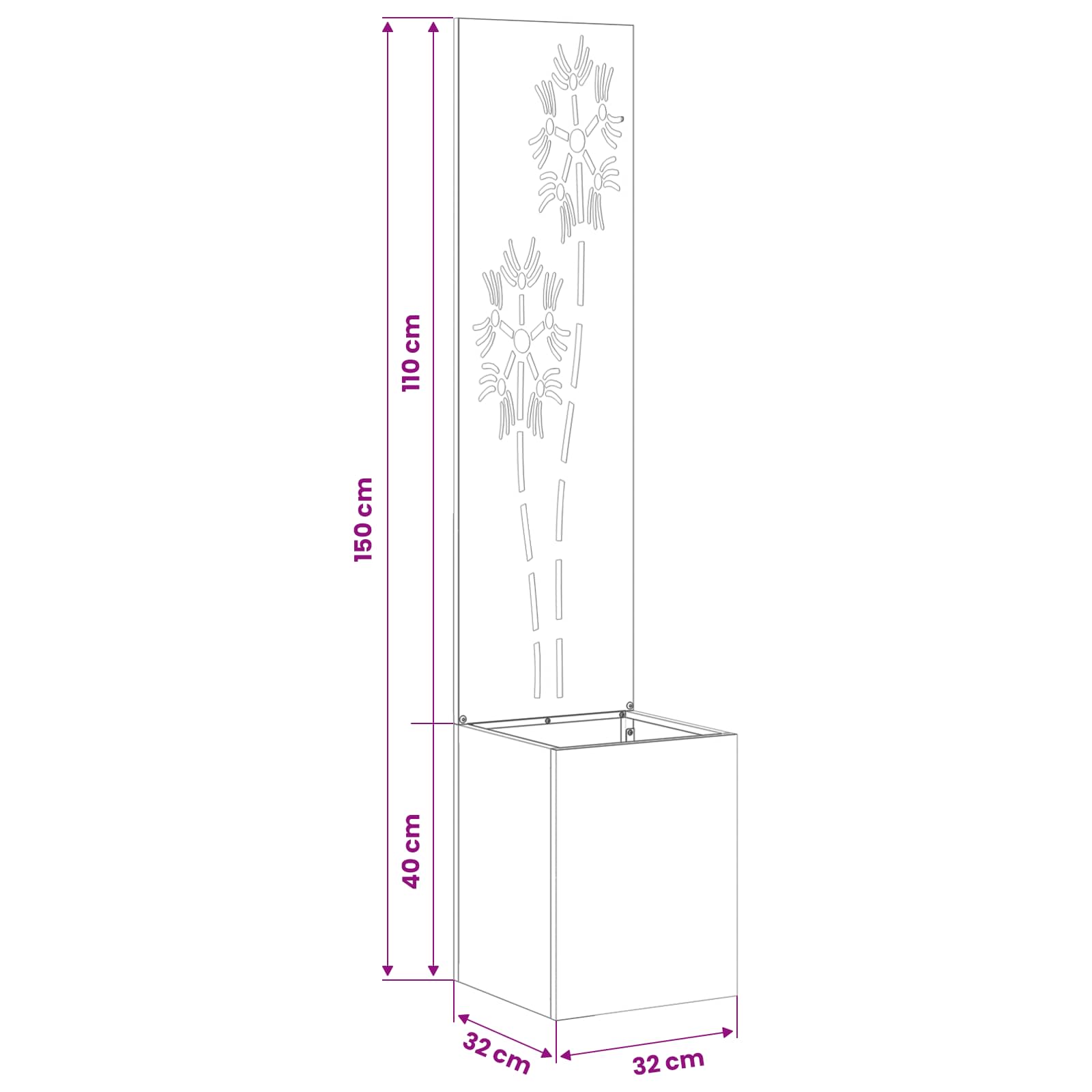 Écran de confidentialité de jardin Floral Argent 32 x 150 cm - XIOS