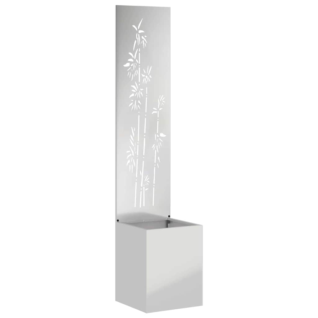 Jardinier avec Panneau Décoratif Argent 32 x 140 cm - XIOS