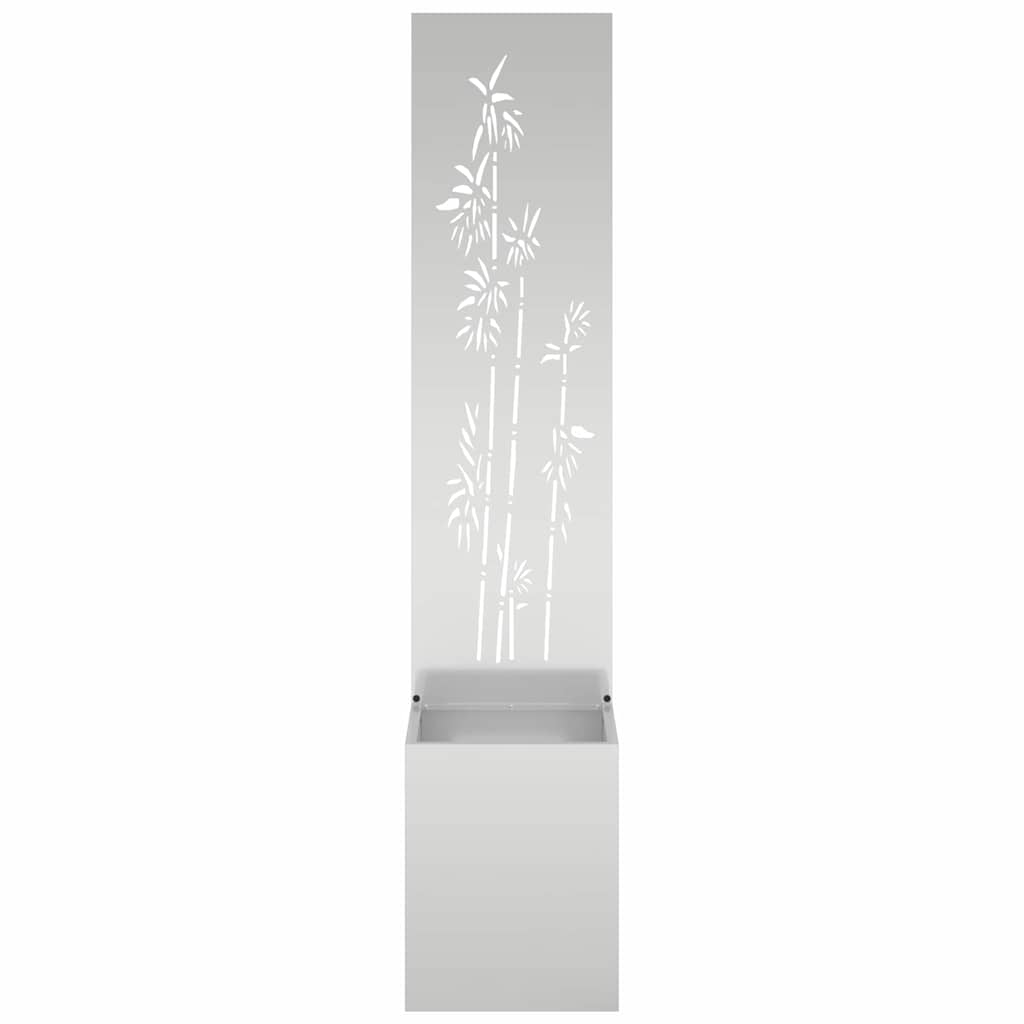 Jardinier avec Panneau Décoratif Argent 32 x 140 cm - XIOS