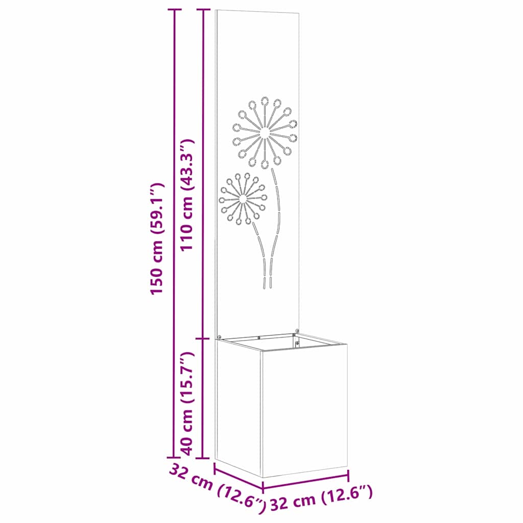 Écran de confidentialité de jardin Fretwork Argent 32 x 150 cm - XIOS