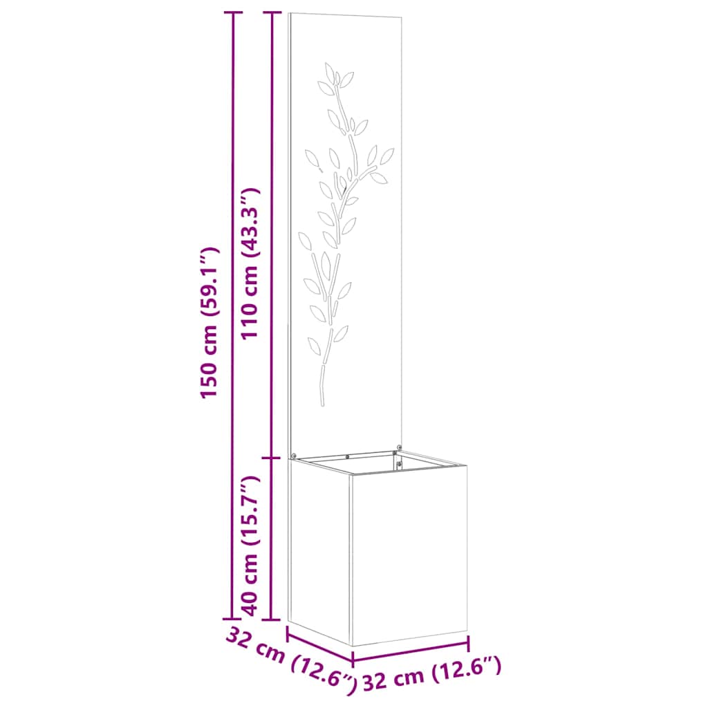 Écran de confidentialité de jardin Argent 32 x 32 x 150 cm - XIOS