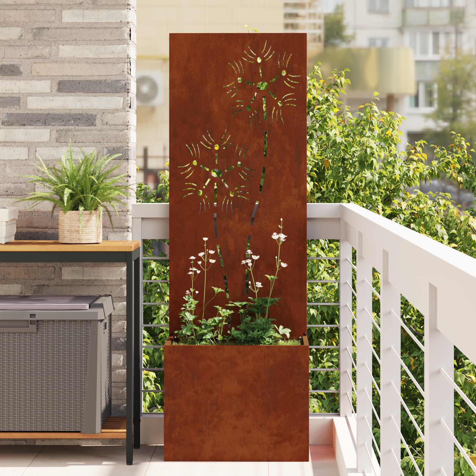 Écran de confidentialité de jardin Rouillé 50 x 32 x 150 cm