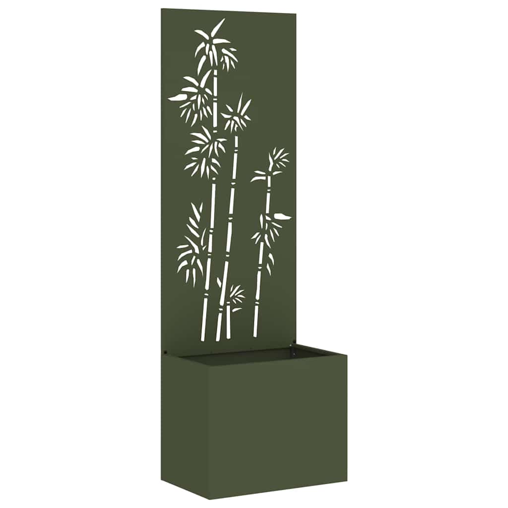 Jardinier avec Panneau Décoratif Vert olive 50 x 140 cm - XIOS