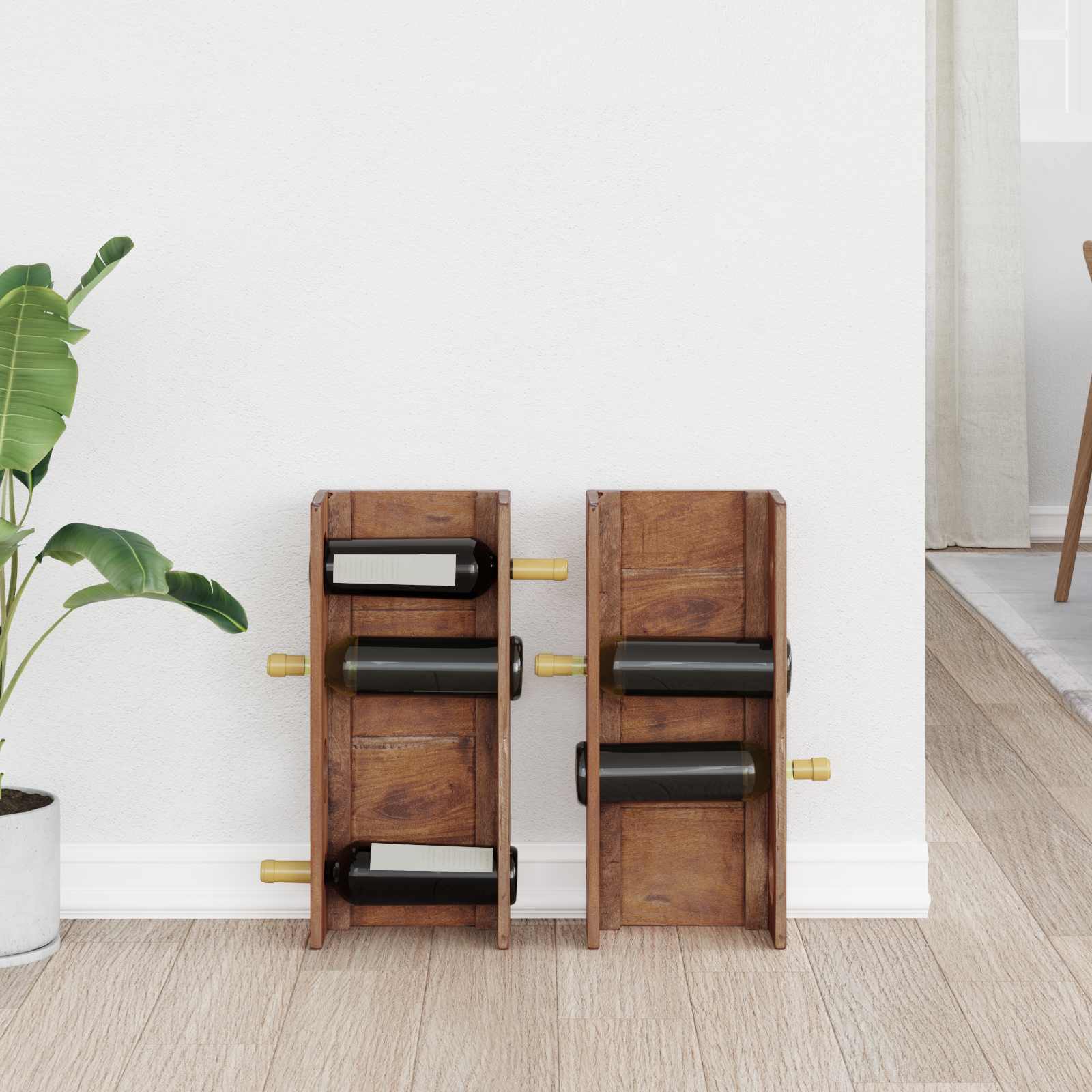 Étagère Marron 24 x 13 x 54 cm Bois de Mahogany Massif - XIOS