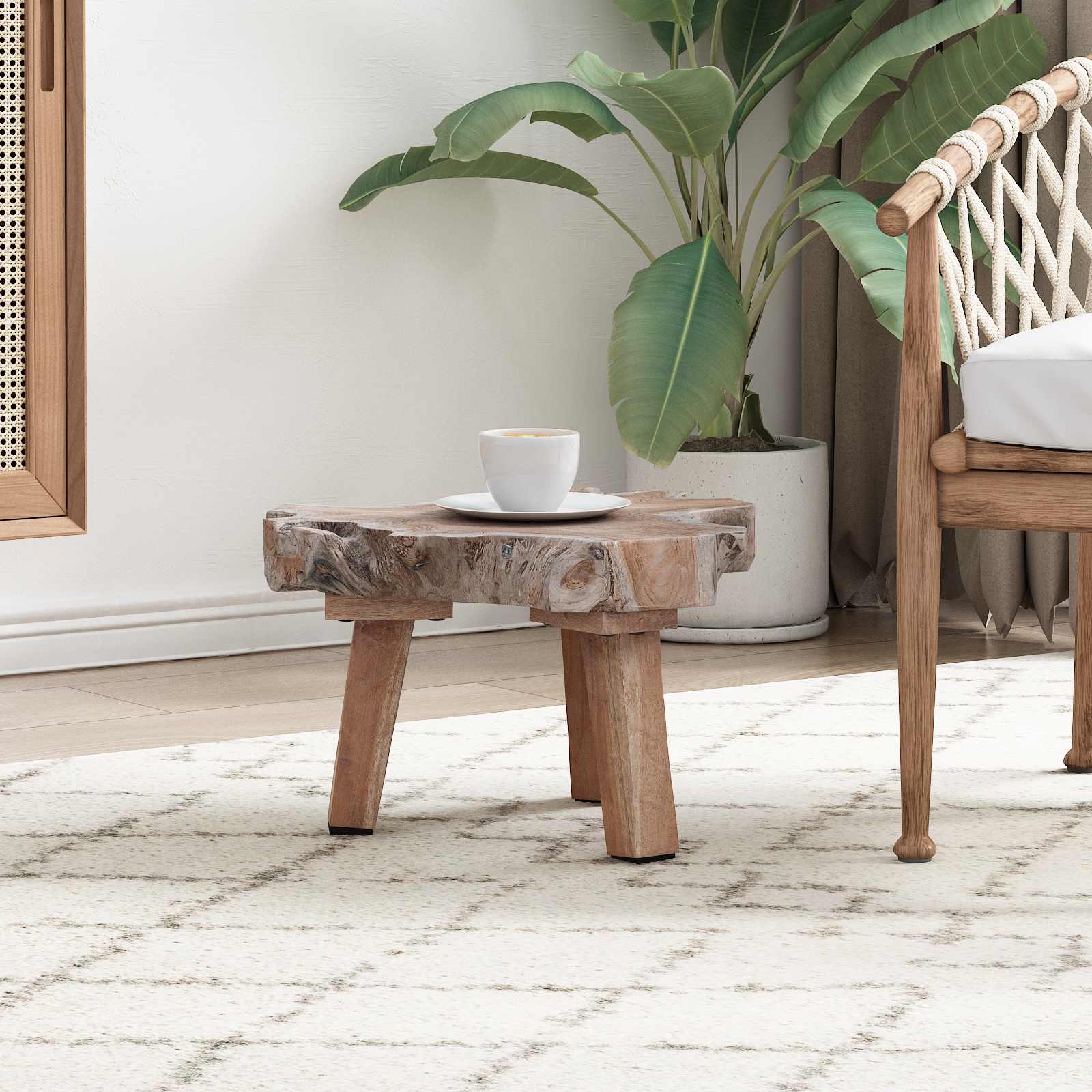 Table de chevet Marron 40 x 40 x 25 cm Bois Recyclé Solide