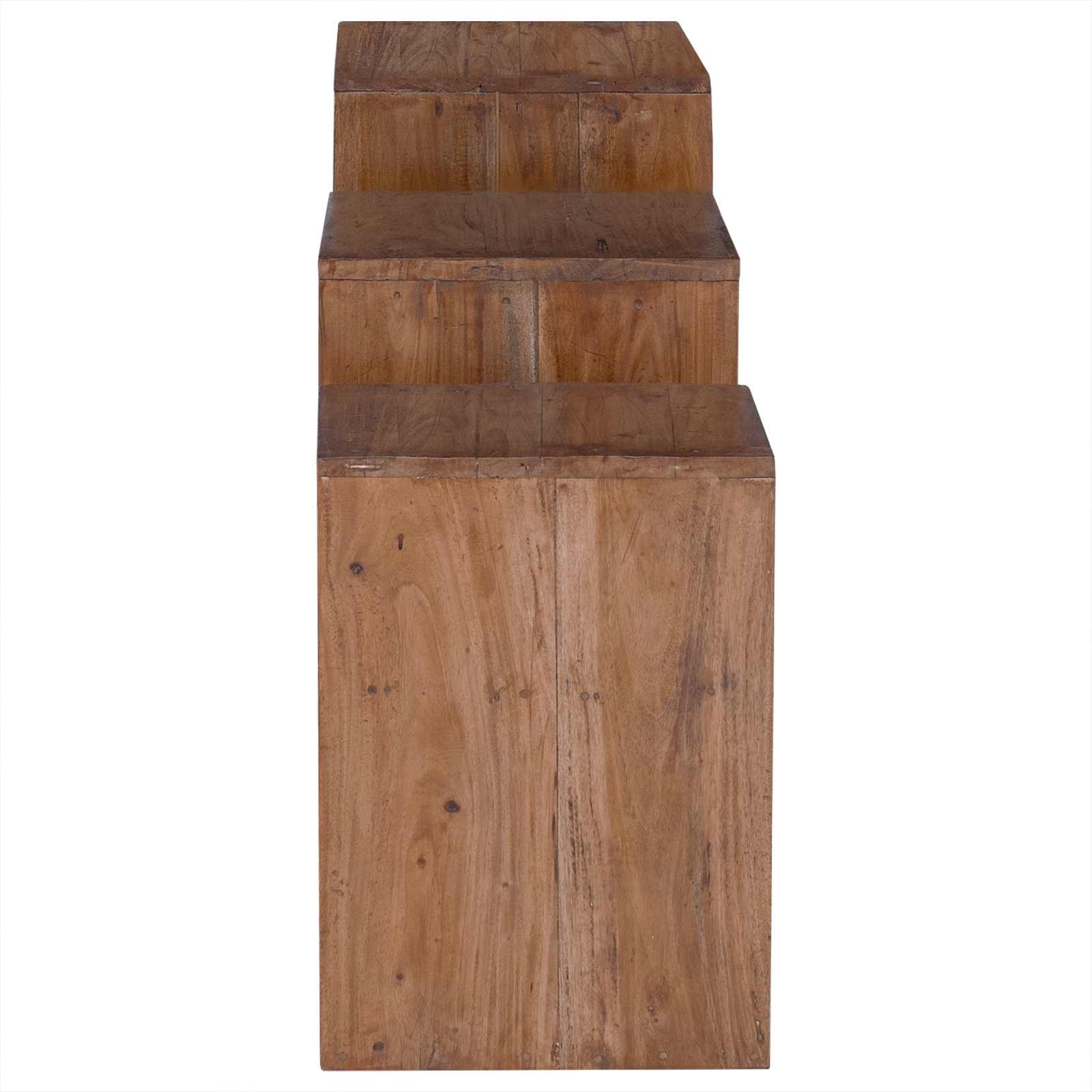 Table d'Accent 3 pcs Marron Bois de Mahogany Massif - XIOS