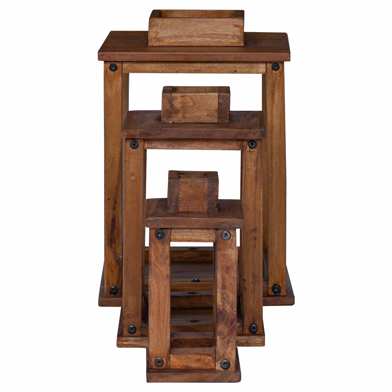 Lanterne 3 pcs Naturel Bois d'Acajou - XIOS