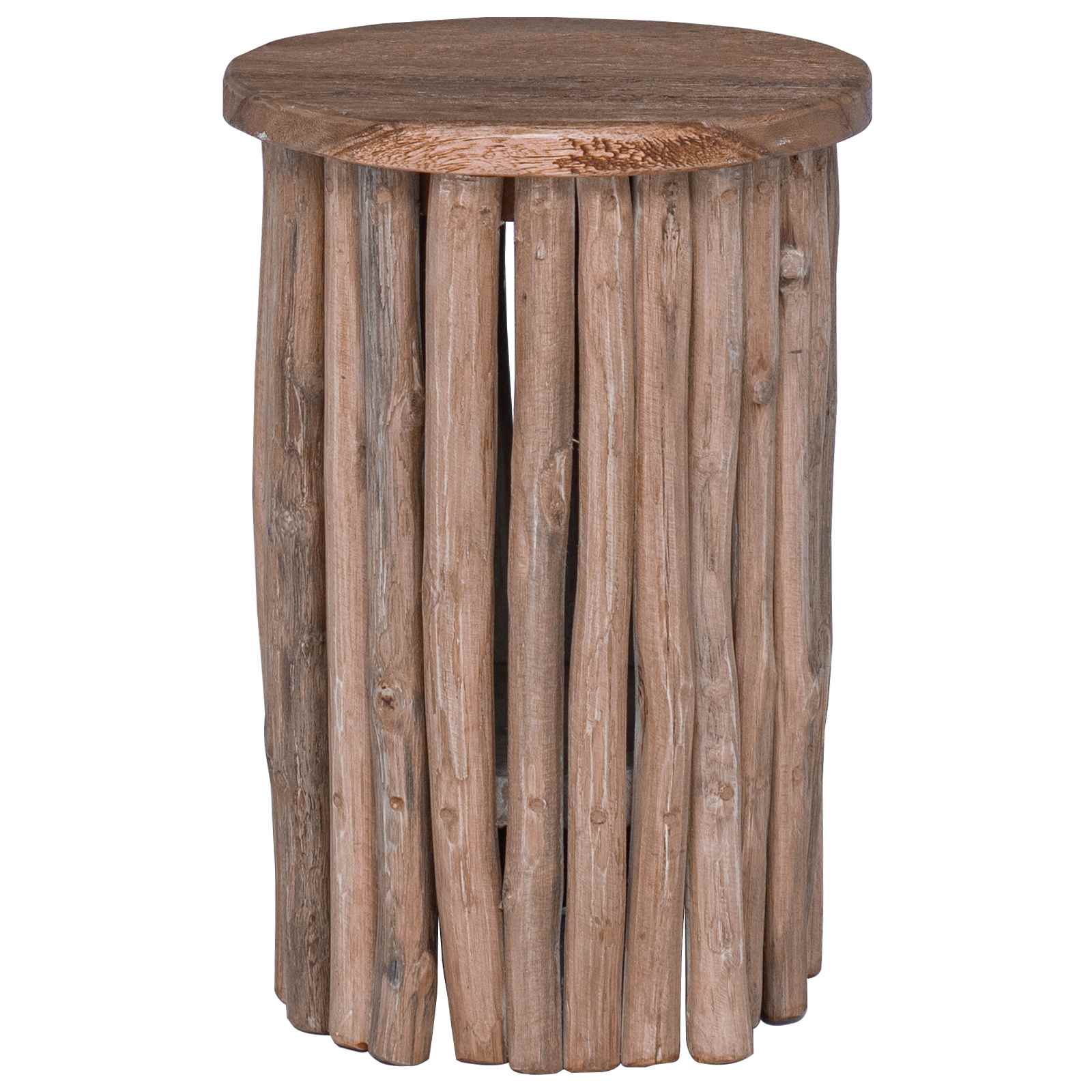 Tabouret Naturel 30 x 30 x 45 cm Bois de teck massif - XIOS