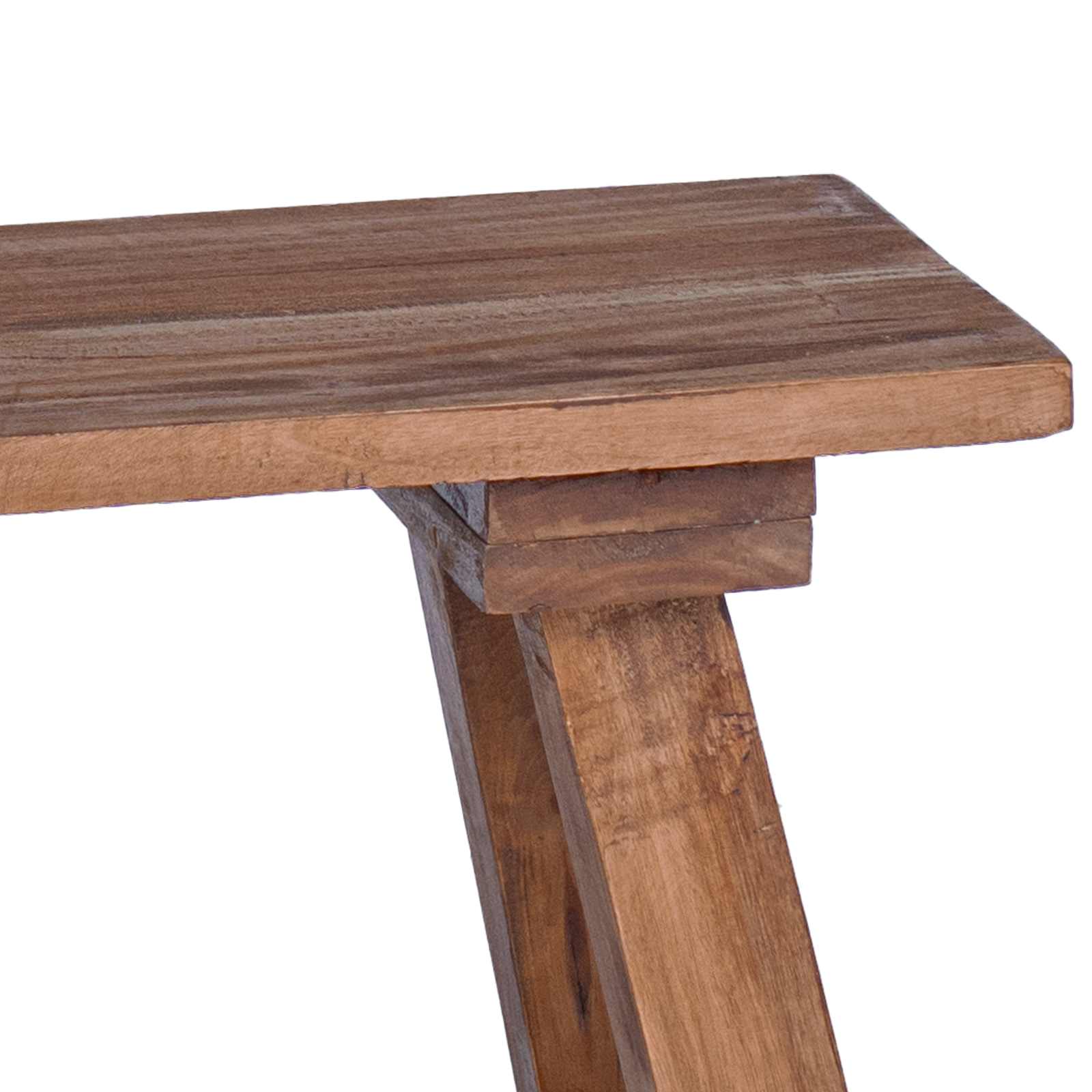 banc Naturel 50,5 x 25 x 47,5 cm Bois massif d'acajou - XIOS