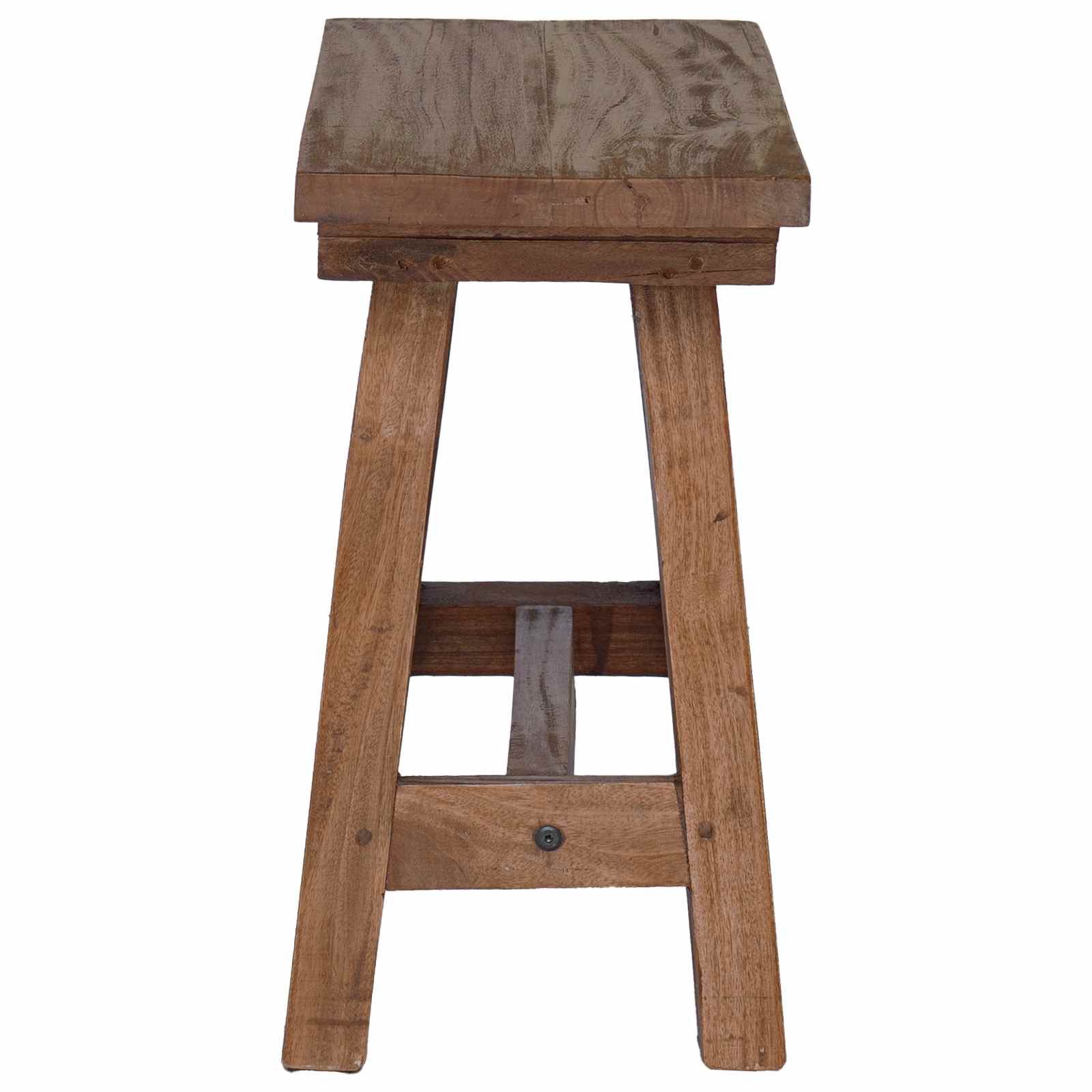 banc Naturel 50,5 x 25 x 47,5 cm Bois massif d'acajou - XIOS
