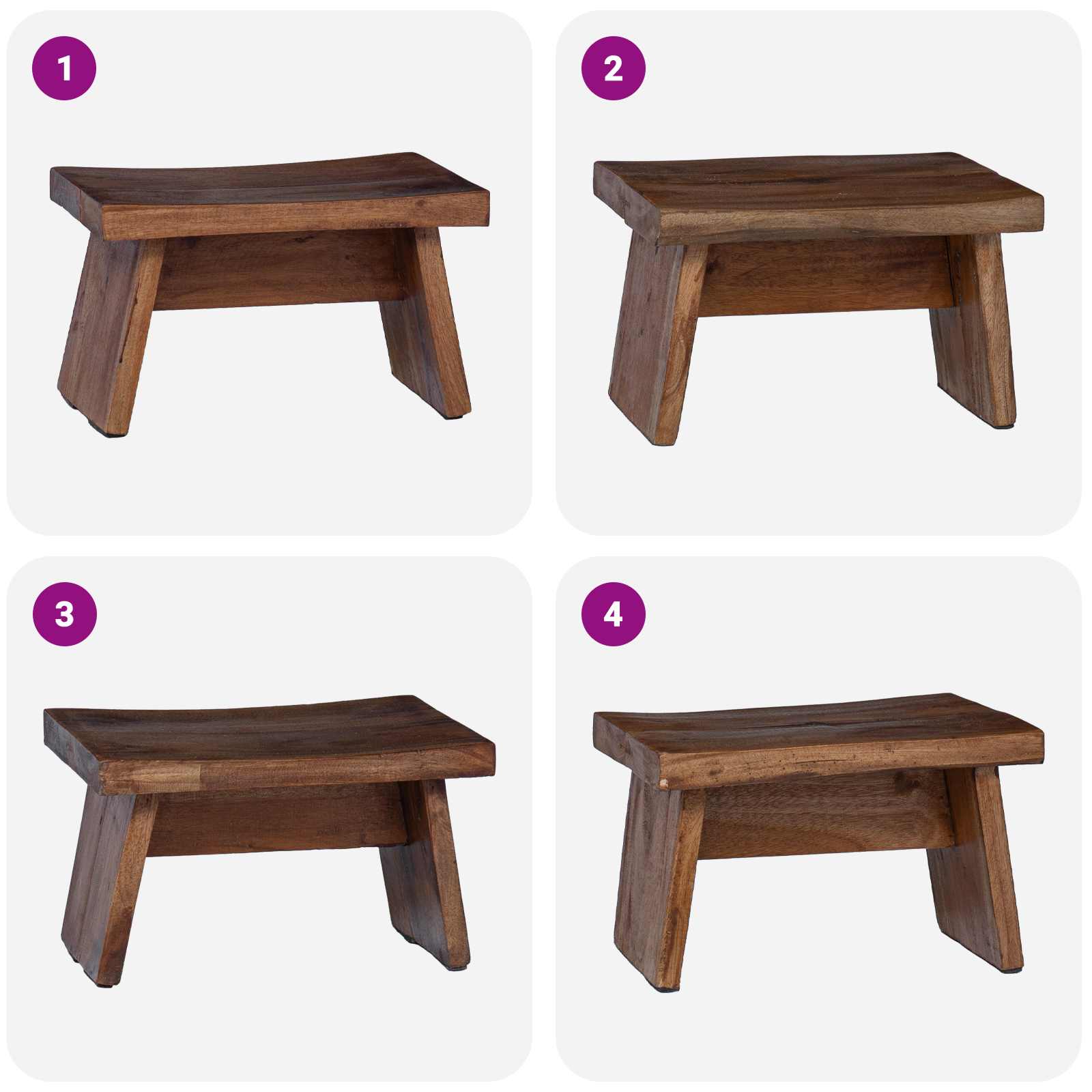 Tabouret Naturel 29 x 20 x 17 cm Bois d'Acajou