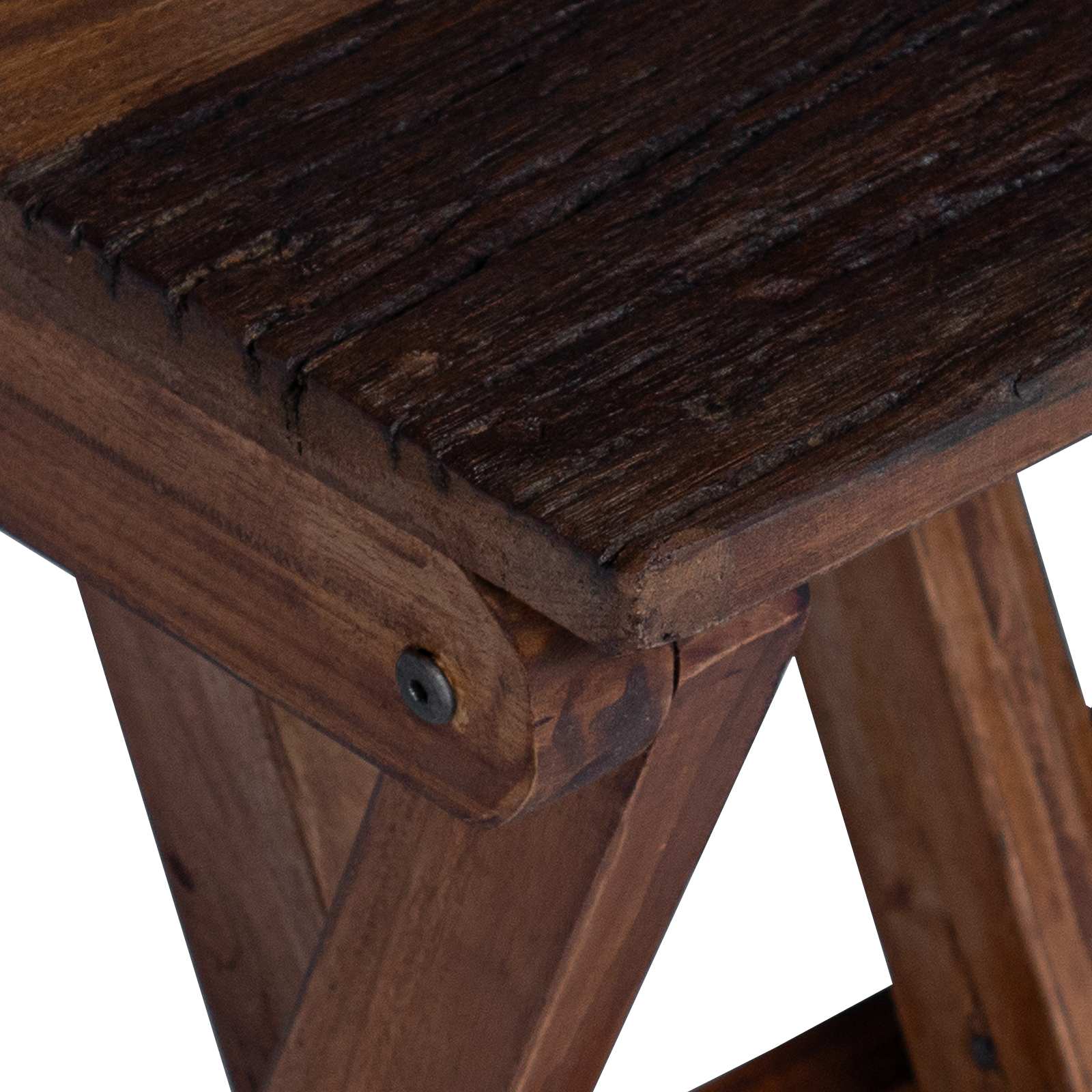 Tabouret Naturel 30 x 30 x 48 cm Bois massif de récupération - XIOS