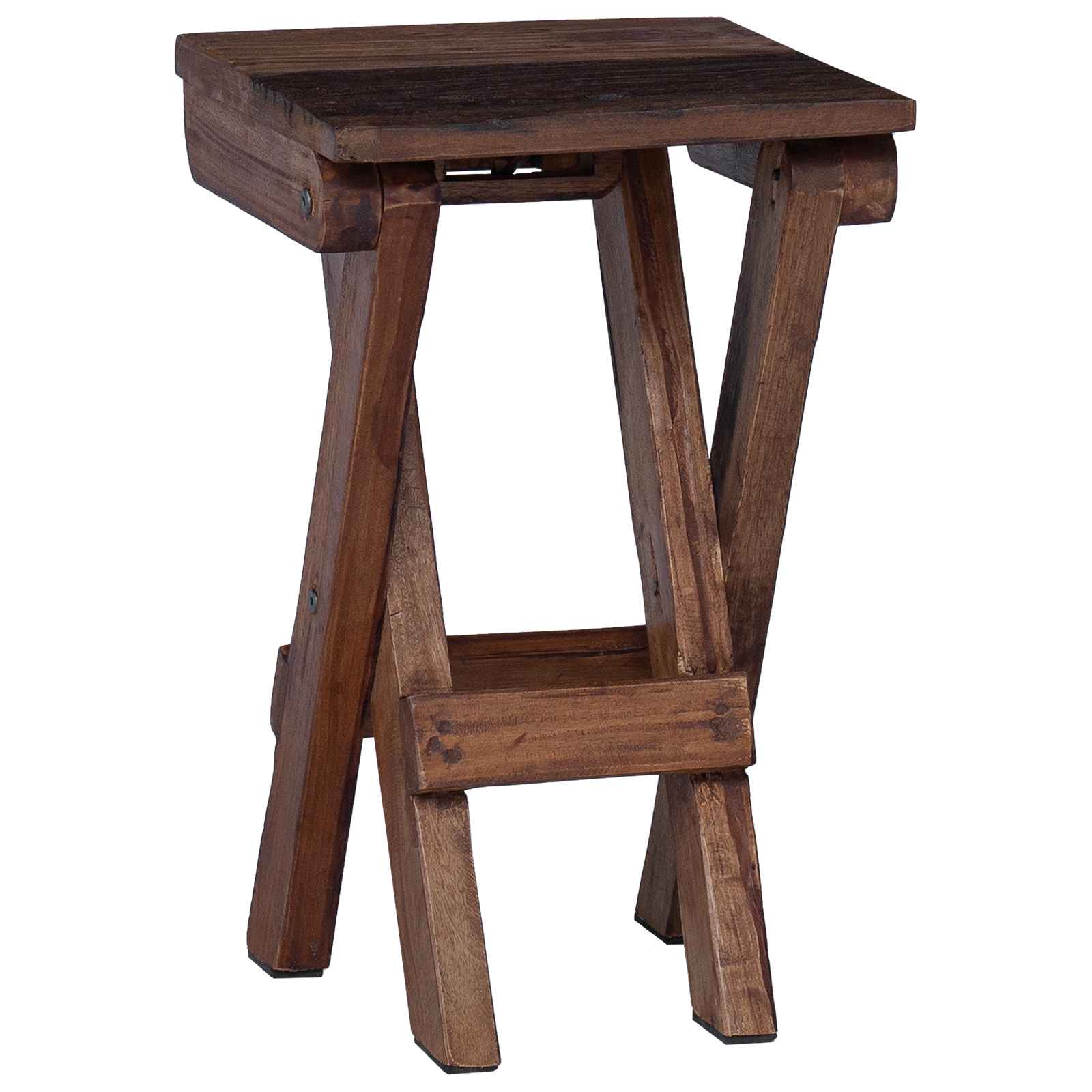 Tabouret Naturel 30 x 30 x 48 cm Bois massif de récupération - XIOS