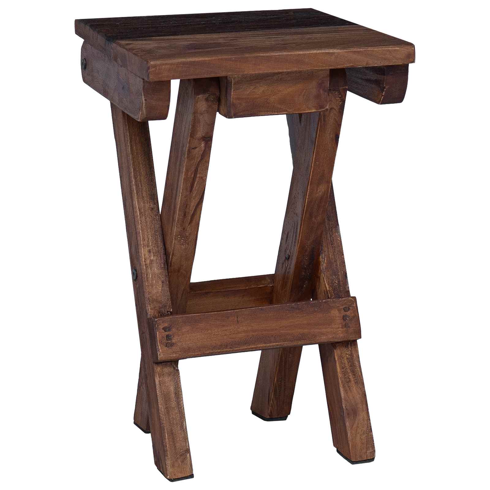 Tabouret Naturel 30 x 30 x 48 cm Bois massif de récupération - XIOS
