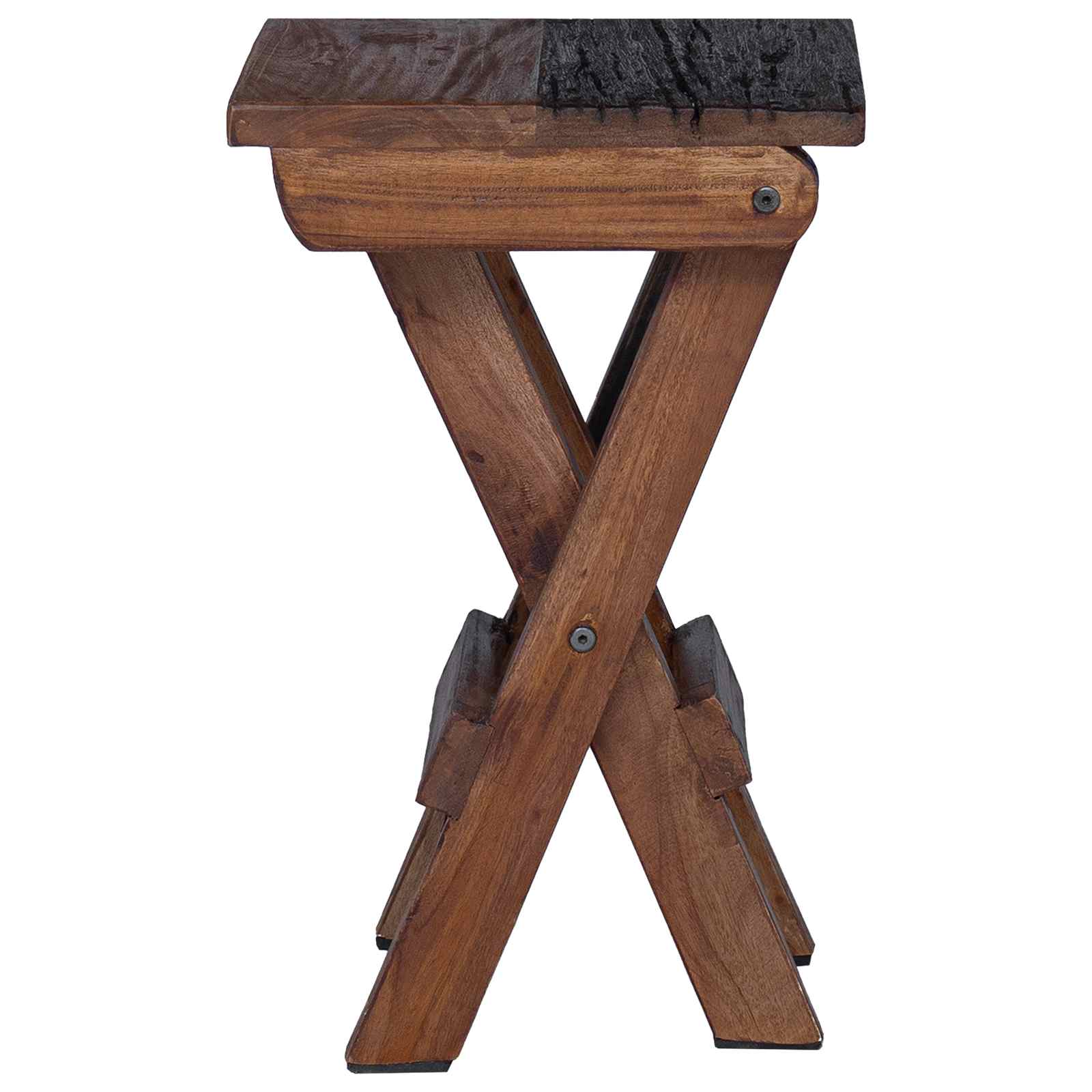 Tabouret Naturel 30 x 30 x 48 cm Bois massif de récupération - XIOS