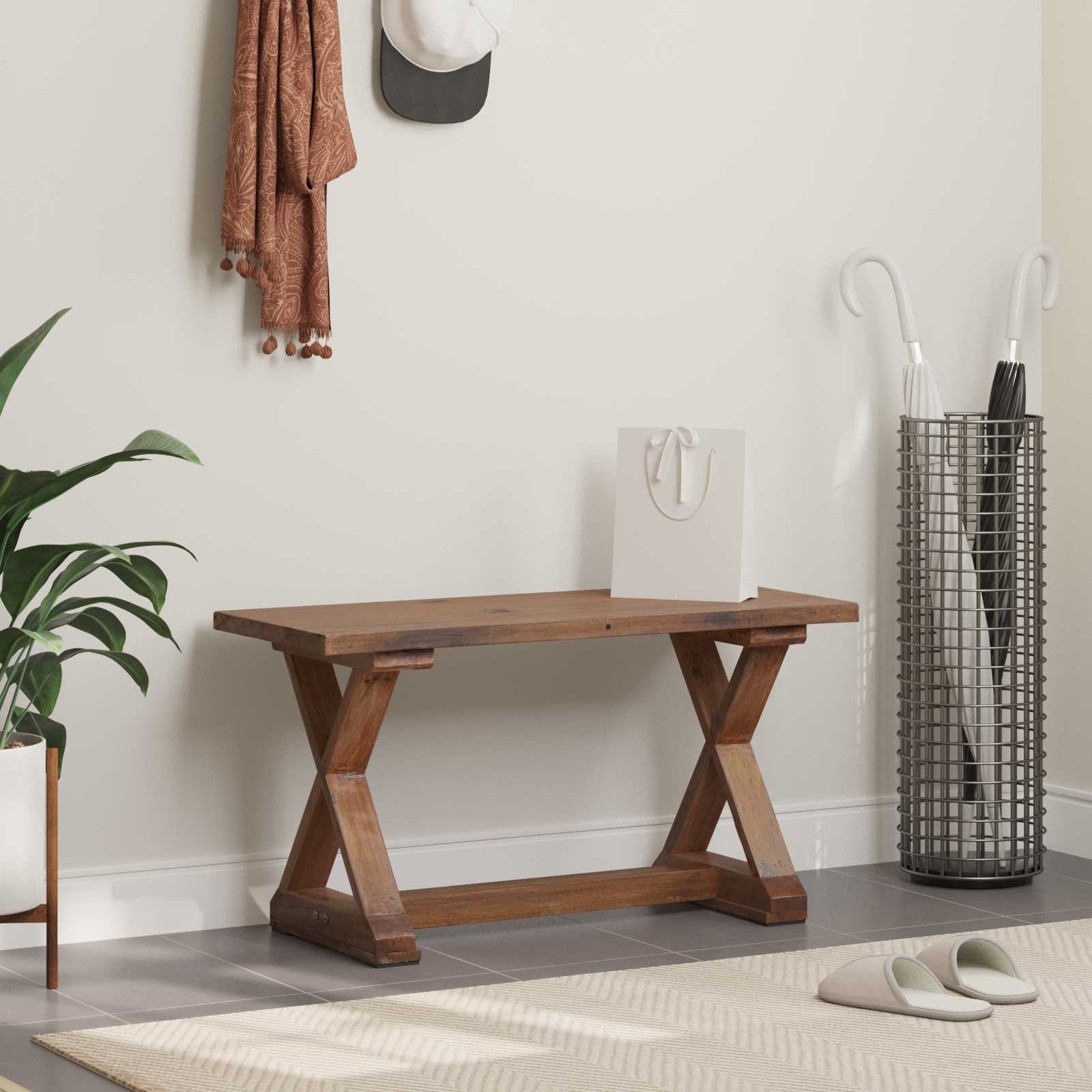 banc Naturel 85 x 35 x 45 cm Bois massif de récupération - XIOS