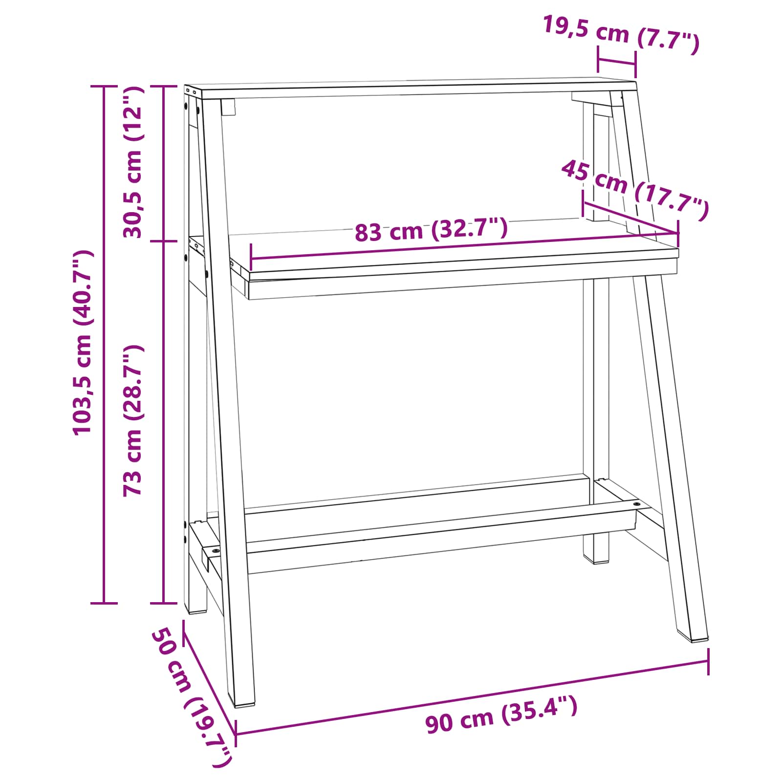 Bureau Marron 90 x 50 x 103 cm Bois Recyclé Solide - XIOS