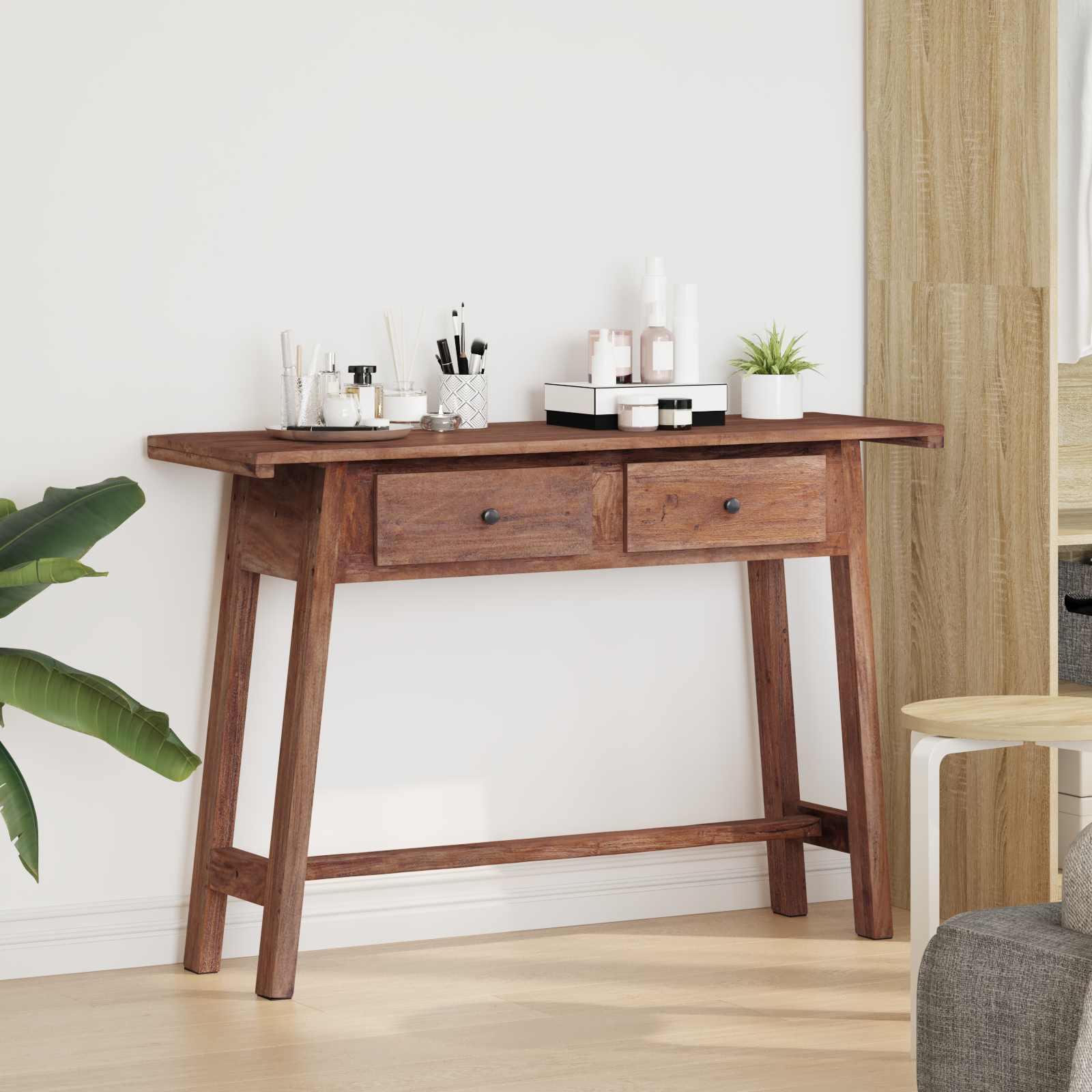 Bureau Marron 110 x 30 x 79 cm Bois de Mahogany Massif