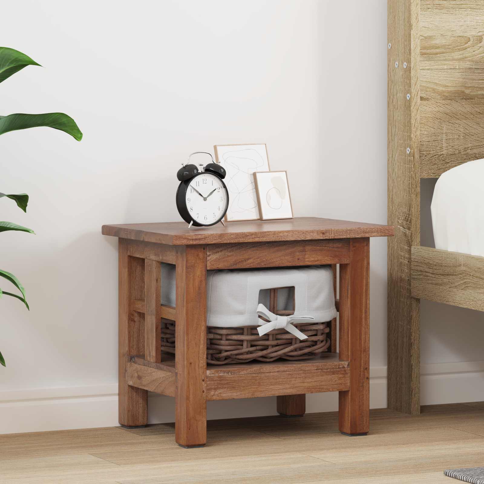 Table d'appoint Marron 38 x 28 x 35 cm Bois massif d'acajou - XIOS