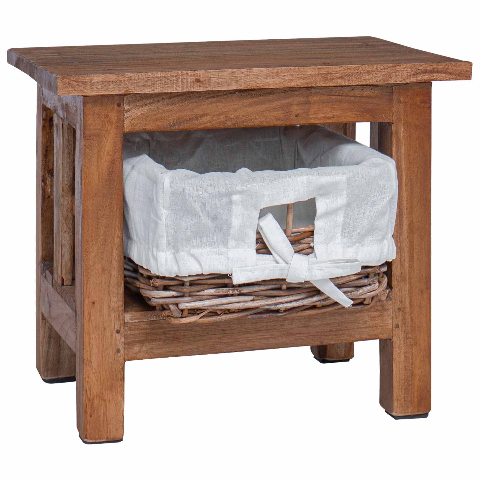 Table d'appoint Marron 38 x 28 x 35 cm Bois massif d'acajou - XIOS