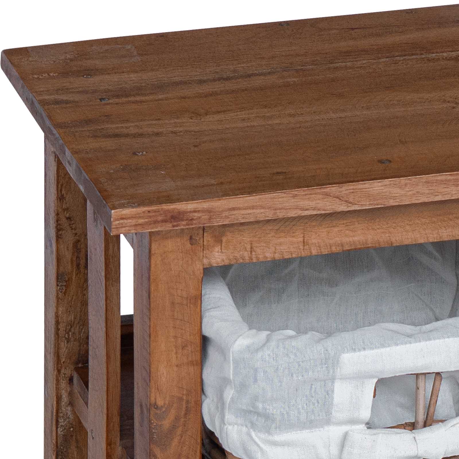 Table d'appoint Marron 38 x 28 x 50 cm Bois massif d'acajou - XIOS