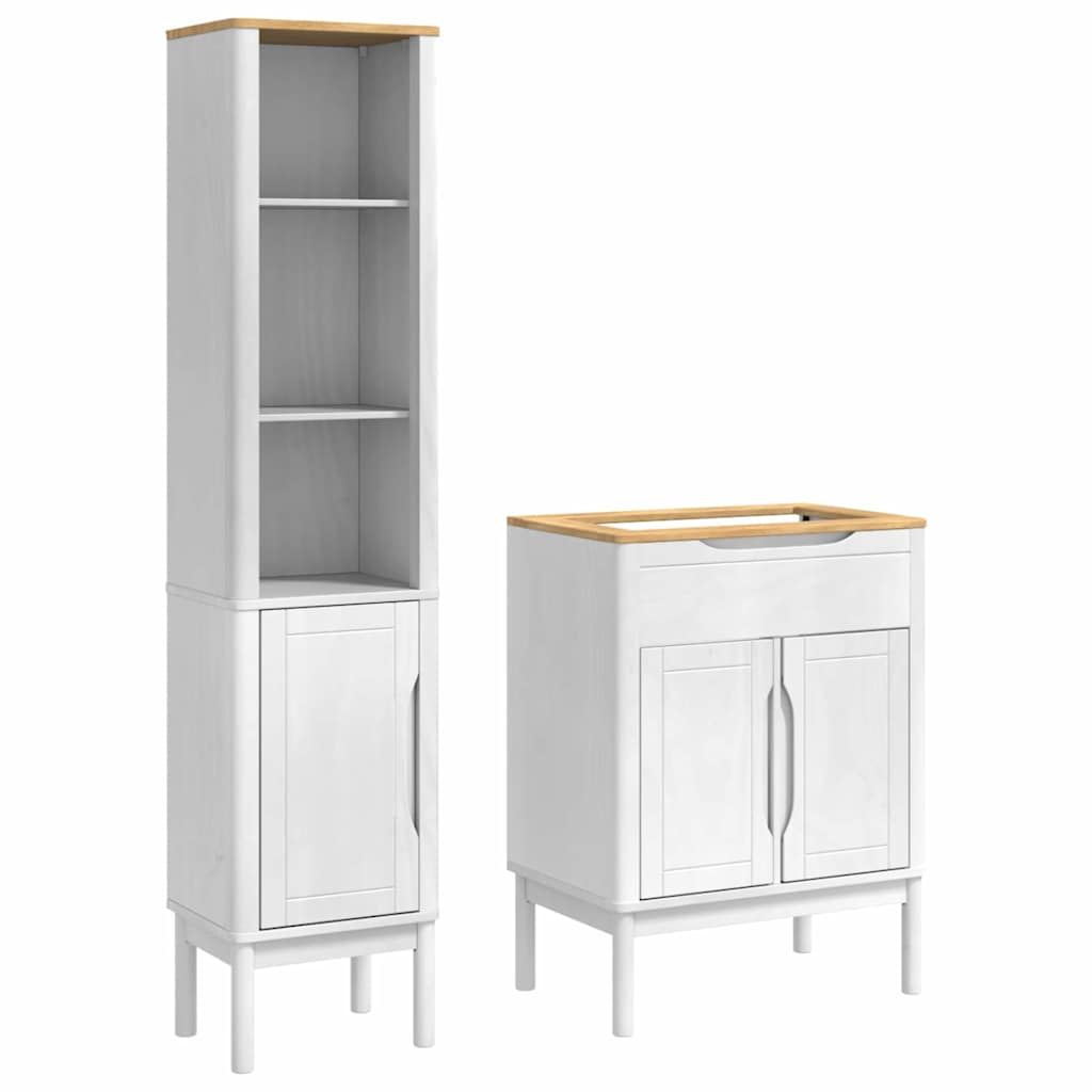 Ensemble de mobilier de salle de bain FLORO 2 pièces Blanc