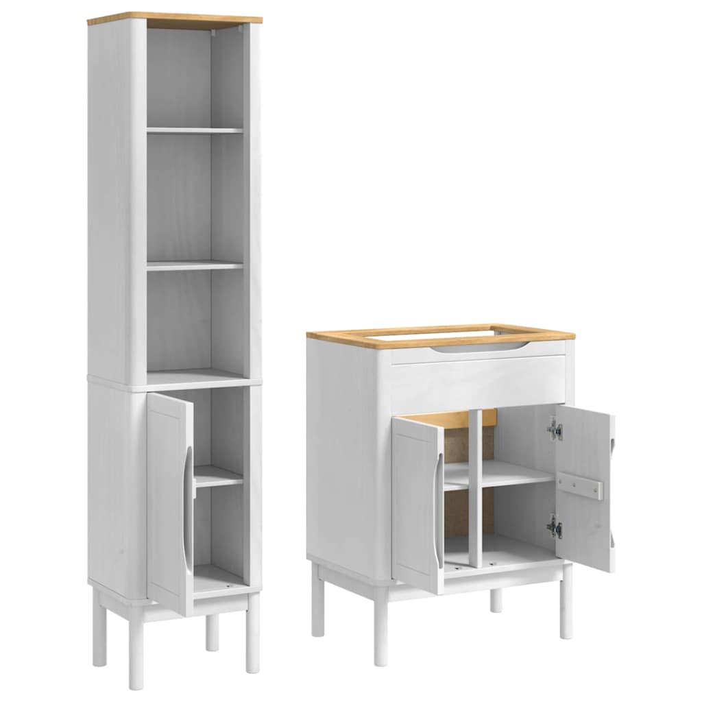 Ensemble de mobilier de salle de bain FLORO 2 pièces Blanc