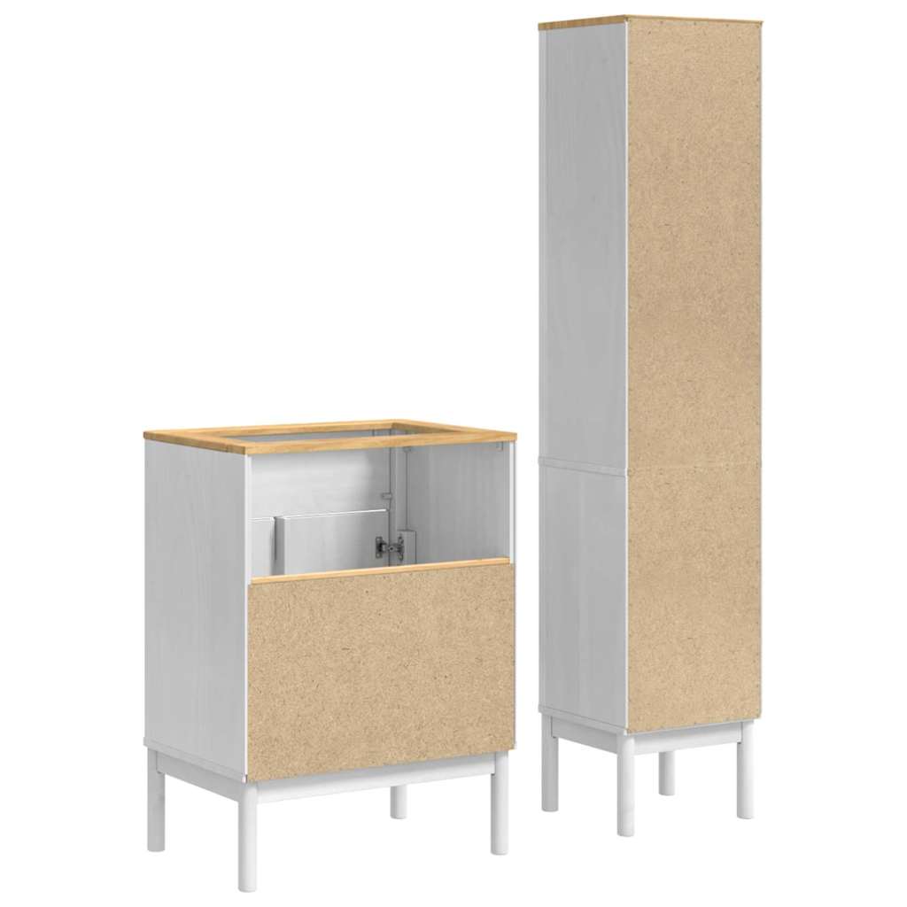 Ensemble de mobilier de salle de bain FLORO 2 pièces Blanc