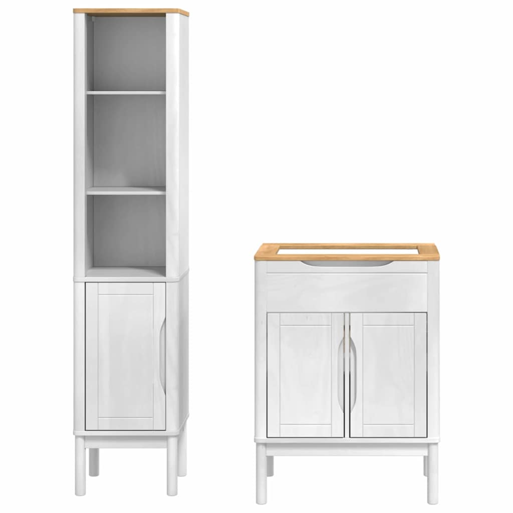 Ensemble de mobilier de salle de bain FLORO 2 pièces Blanc