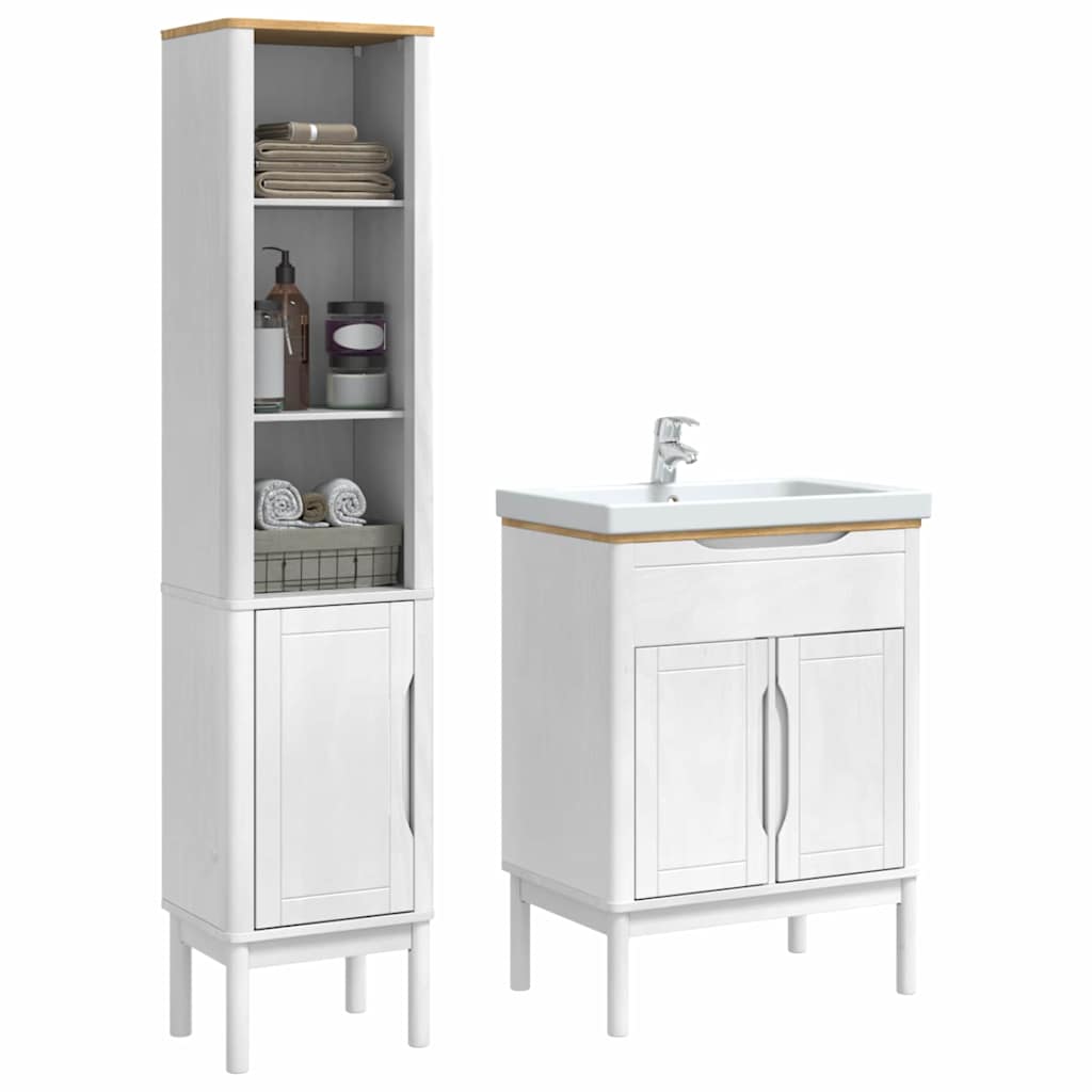 Ensemble de mobilier de salle de bain FLORO 2 pièces Blanc