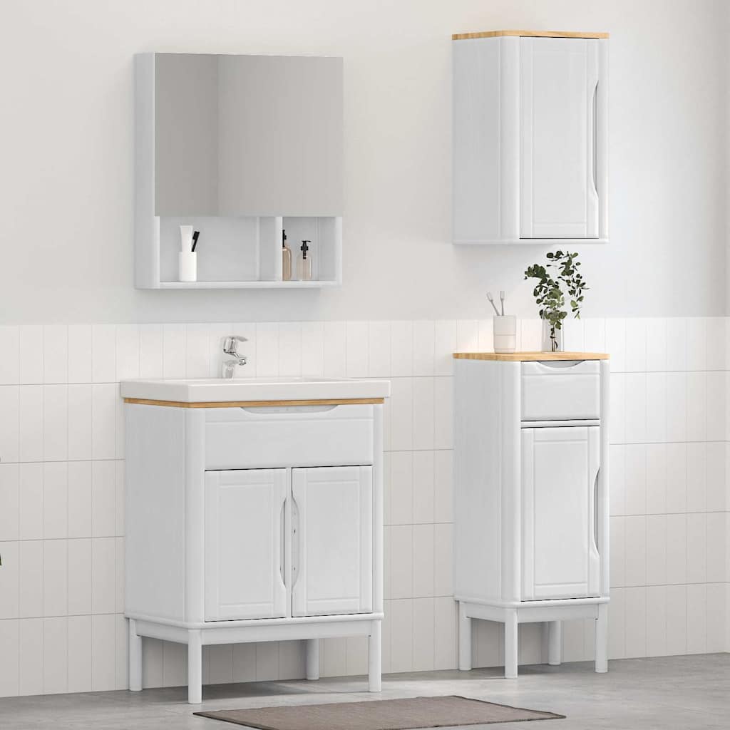Ensemble de mobilier de salle de bain FLORO 3 pièces Blanc
