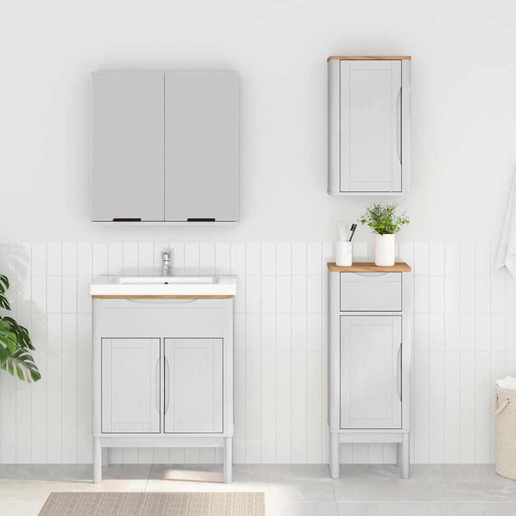 Ensemble de mobilier de salle de bain FLORO 3 pièces Blanc
