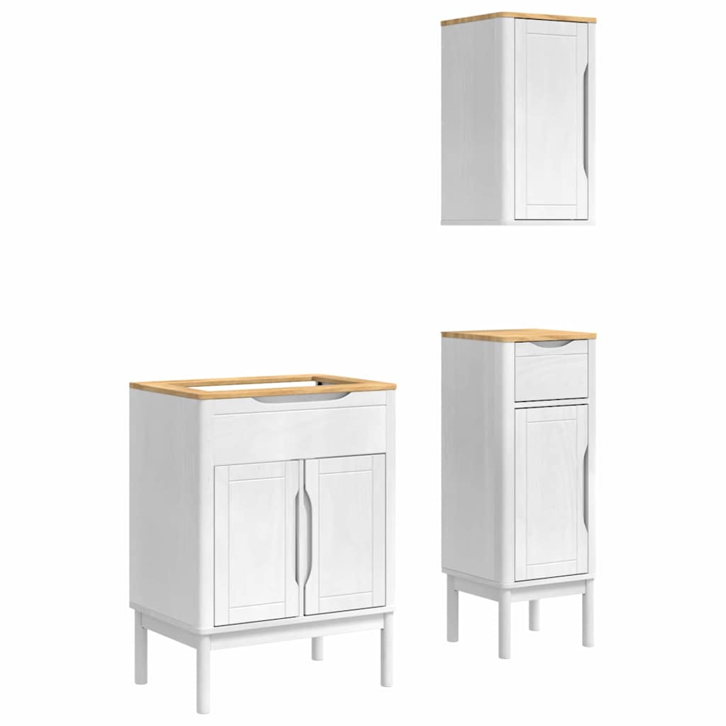 Ensemble de mobilier de salle de bain FLORO 3 pièces Blanc