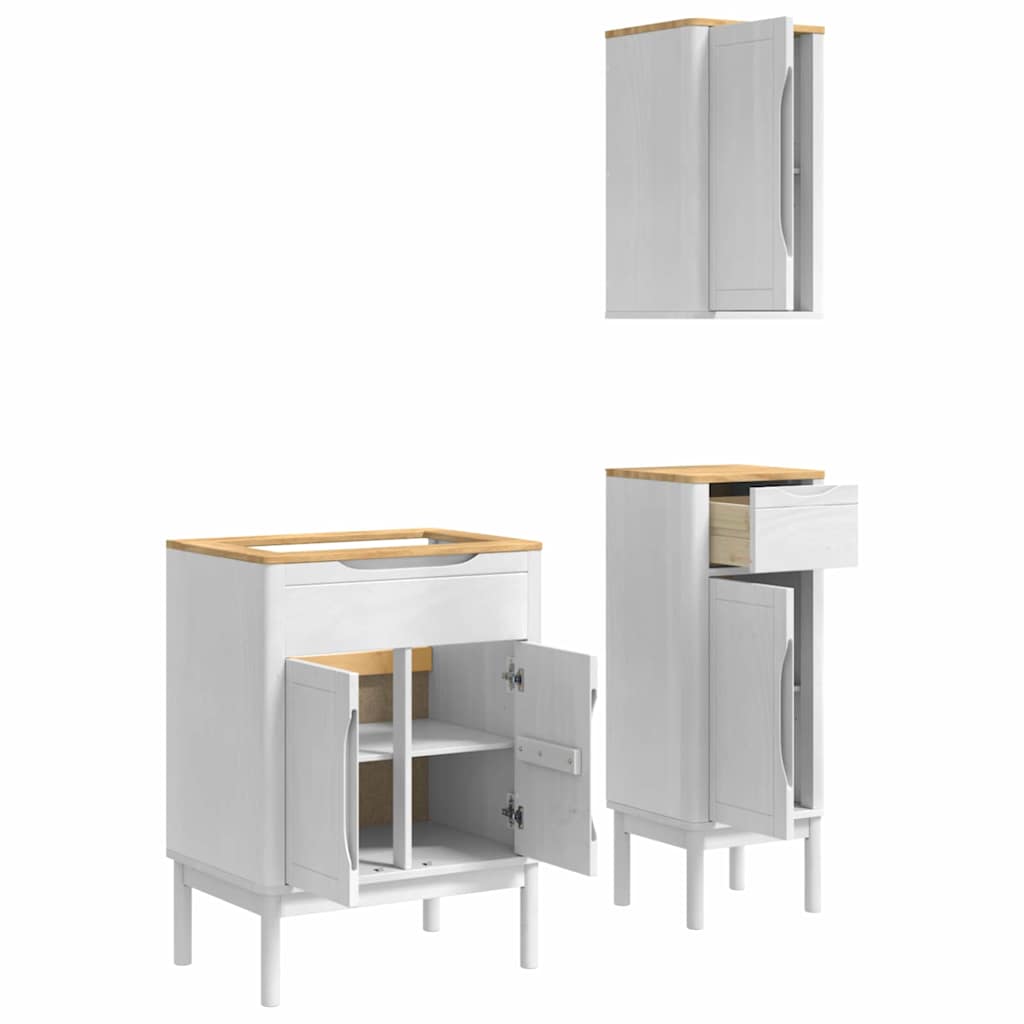 Ensemble de mobilier de salle de bain FLORO 3 pièces Blanc