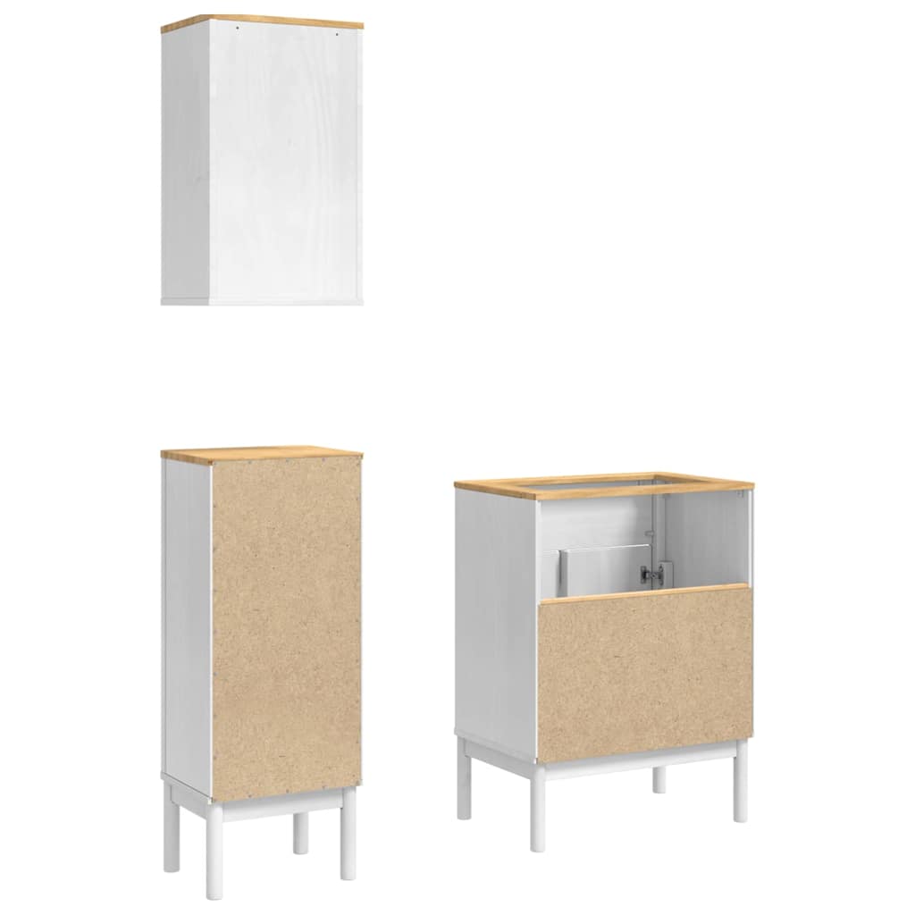 Ensemble de mobilier de salle de bain FLORO 3 pièces Blanc