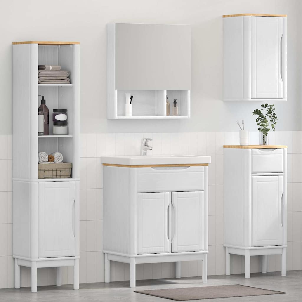 Ensemble de mobilier de salle de bain FLORO 4 pièces Blanc