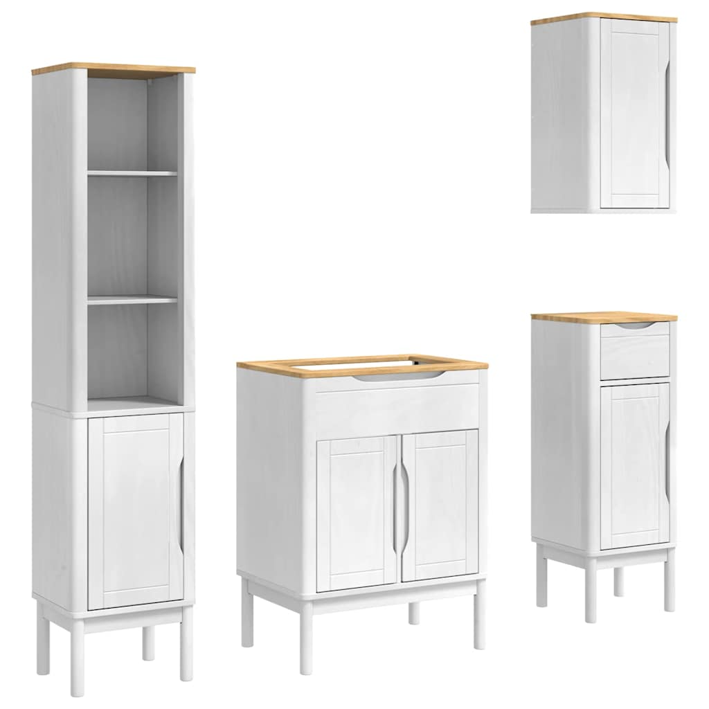 Ensemble de mobilier de salle de bain FLORO 4 pièces Blanc