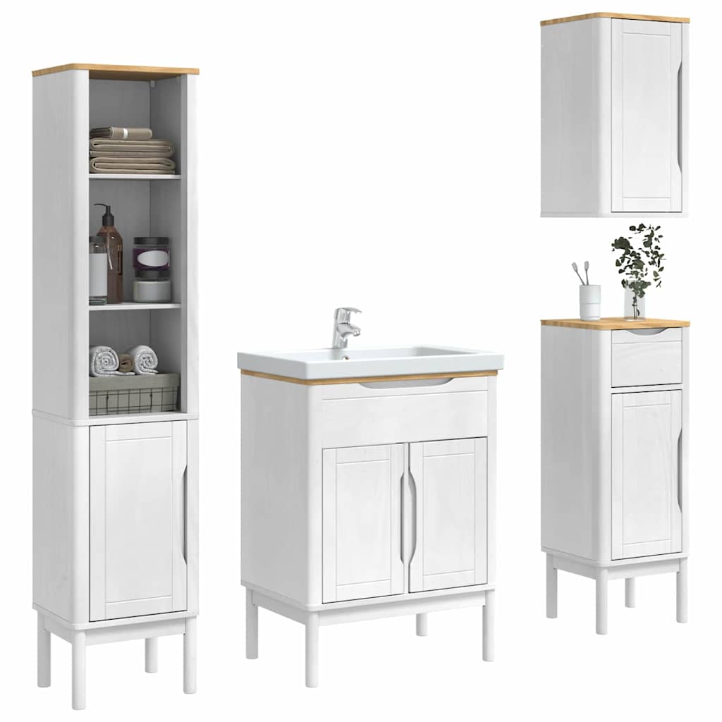 Ensemble de mobilier de salle de bain FLORO 4 pièces Blanc