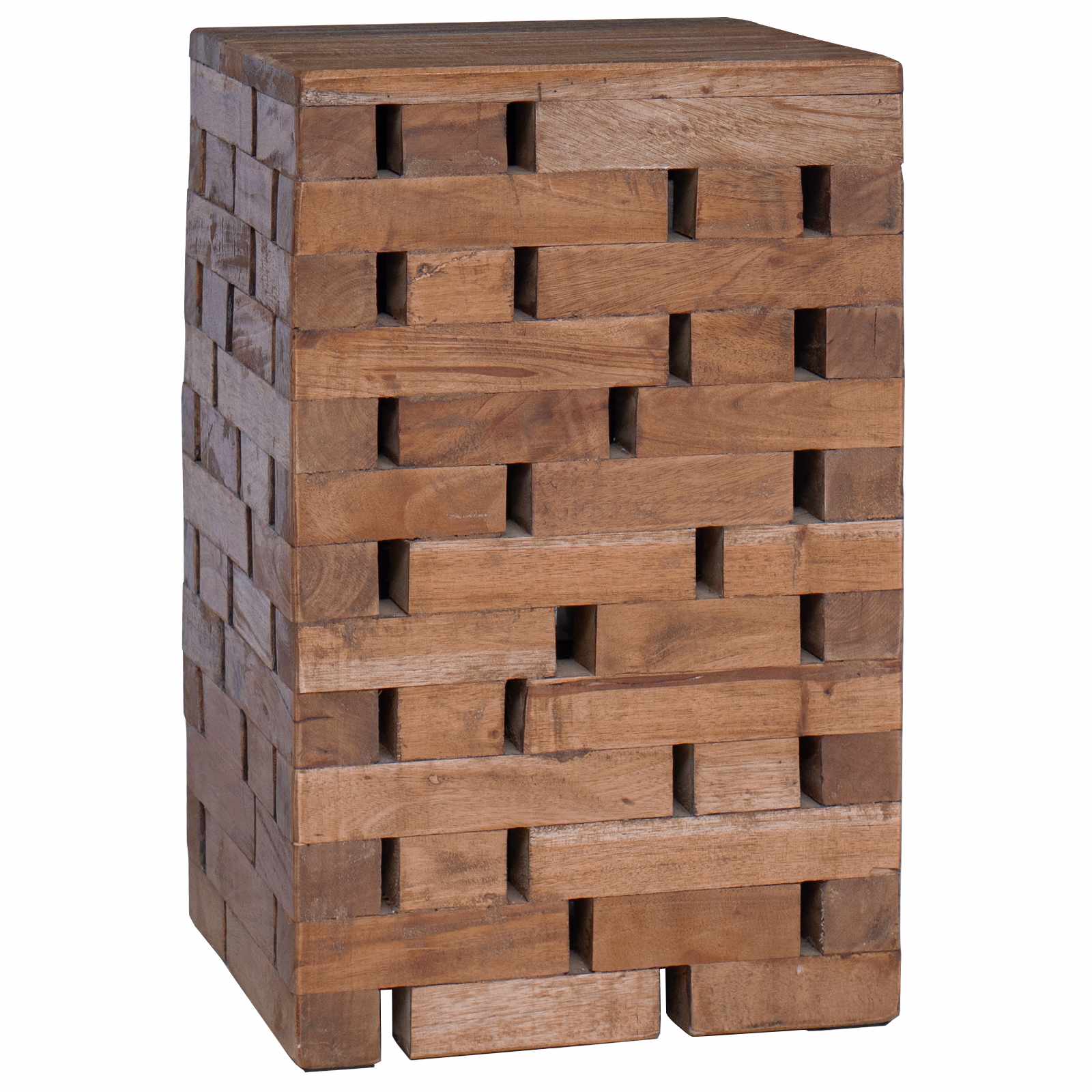 Tabouret Naturel 29 x 29 x 48 cm Bois massif de récupération - XIOS