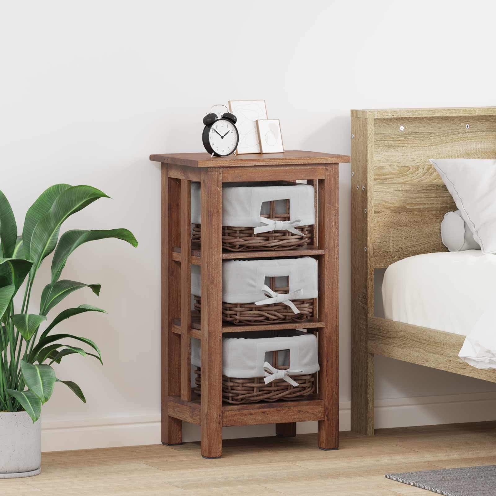Table d'appoint Marron 38 x 28 x 72 cm Bois massif d'acajou - XIOS
