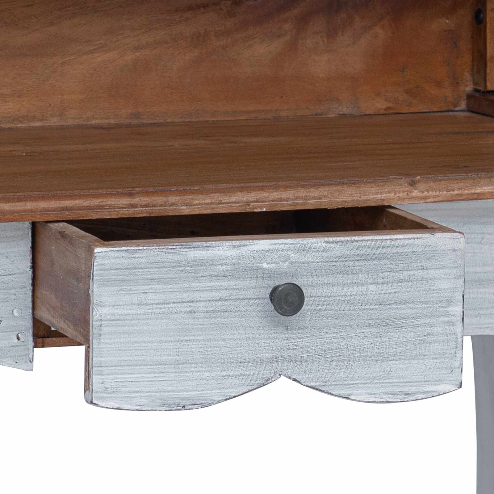 Bureau d'écriture avec tiroir Marron et blanc 80 x 40 x 92 cm