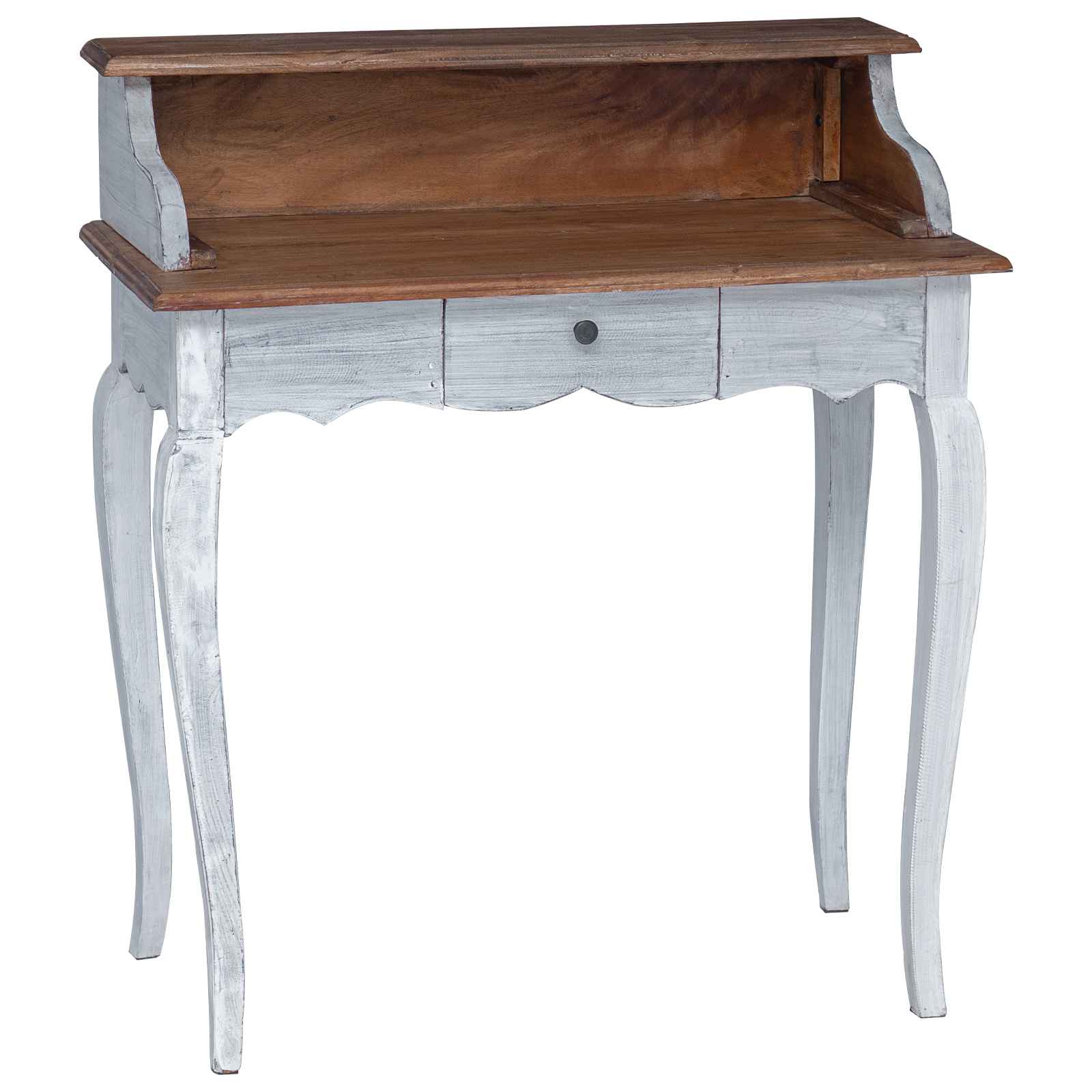 Bureau d'écriture avec tiroir Marron et blanc 80 x 40 x 92 cm