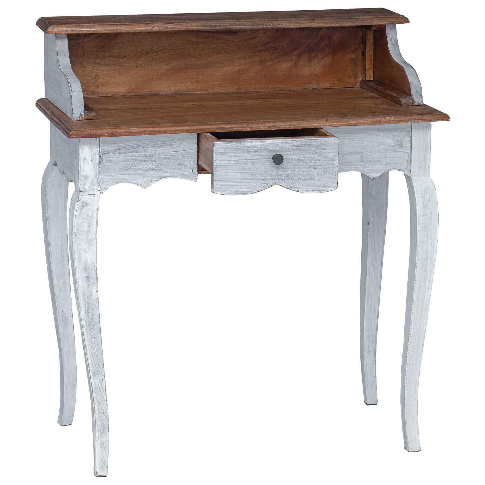 Bureau d'écriture avec tiroir Marron et blanc 80 x 40 x 92 cm