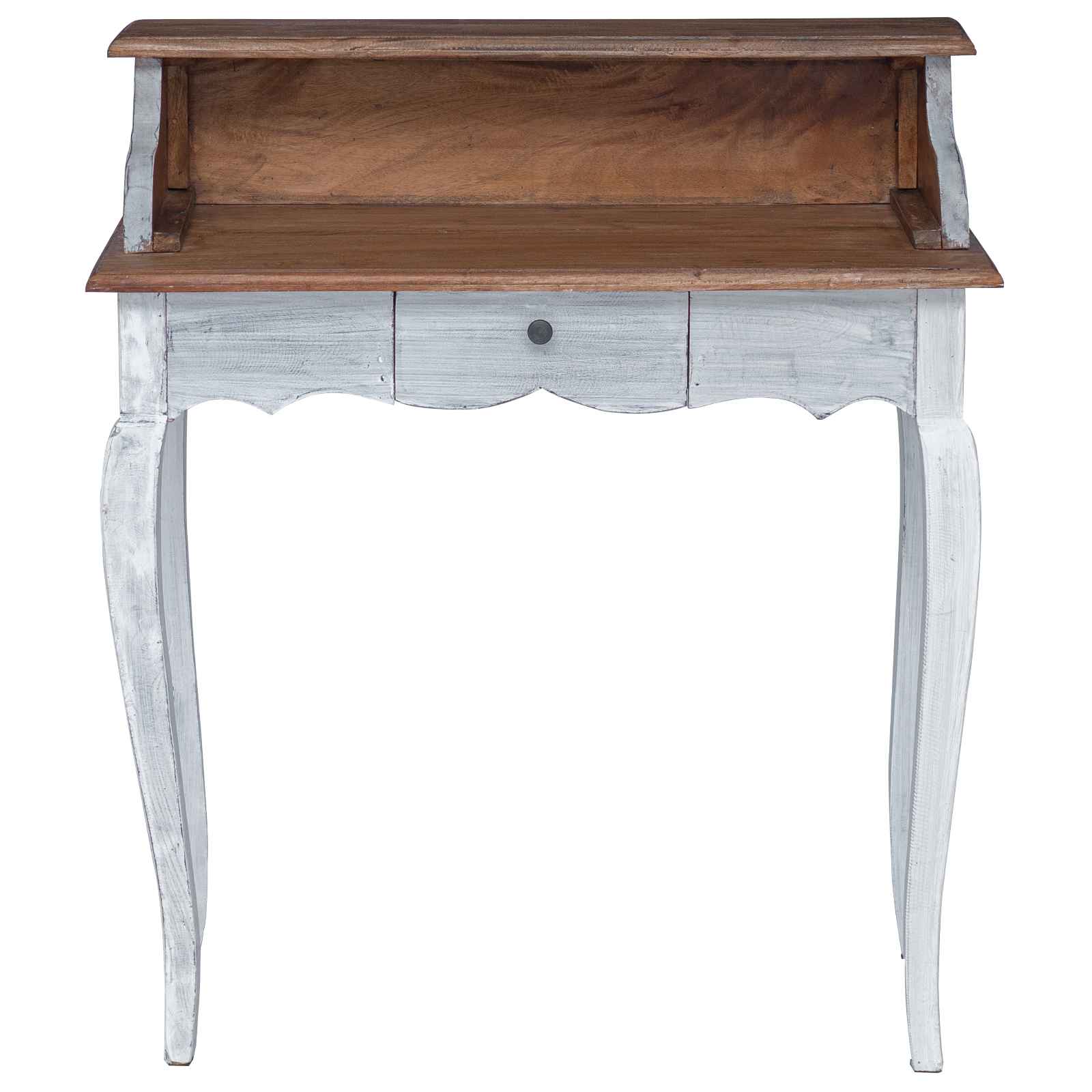 Bureau d'écriture avec tiroir Marron et blanc 80 x 40 x 92 cm