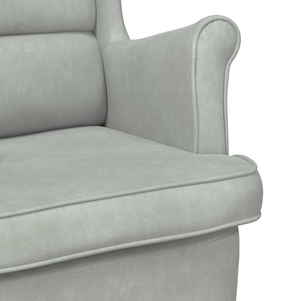 fauteuil Gris clair Velours - XIOS