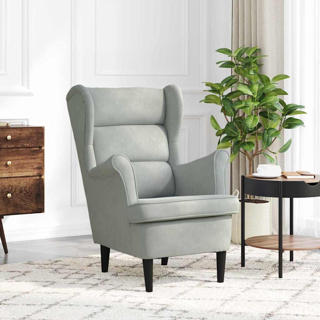 fauteuil Gris clair Velours - XIOS