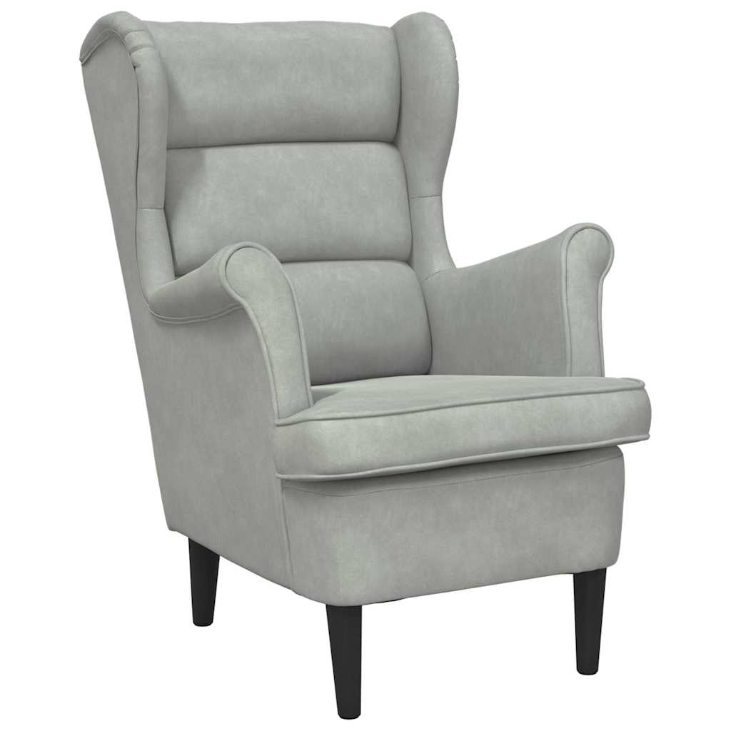 fauteuil Gris clair Velours - XIOS