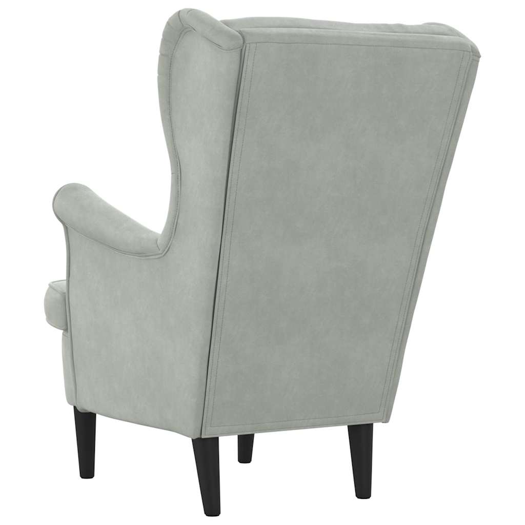 fauteuil Gris clair Velours - XIOS