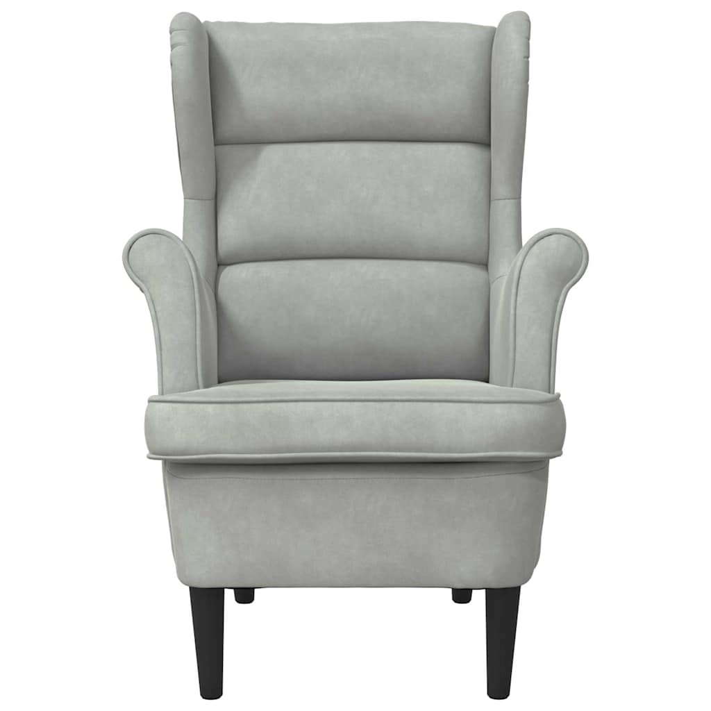 fauteuil Gris clair Velours - XIOS