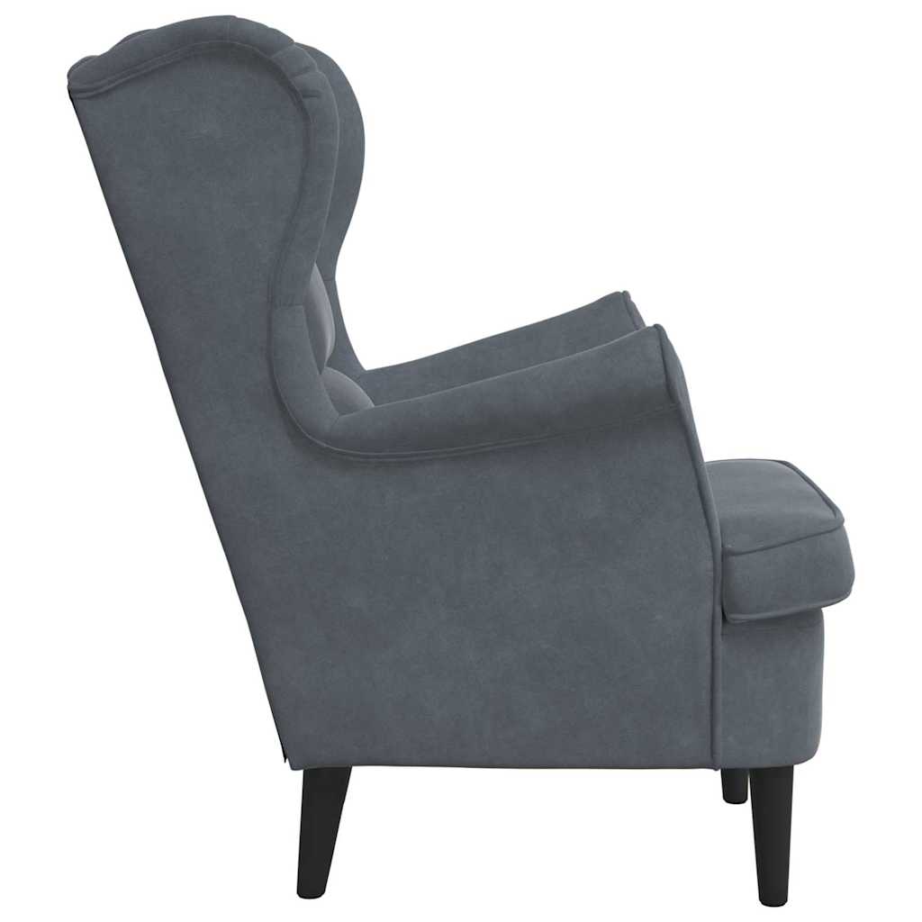 Fauteuil Gris foncé 71 x 92 x 91 cm Velours - XIOS